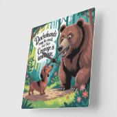 Dachshunds May Be Small スクエア壁時計 (傾斜)