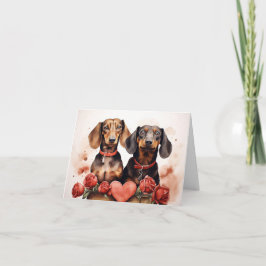 Dachshunds Valentine's Day カード