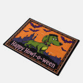 Dachshundstein Happy Howl-o-ween ドアマット (アングル)