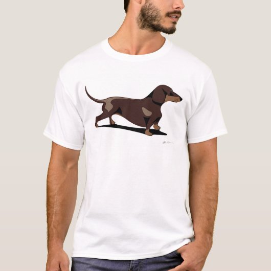 Dachsmaniaのダックスフントの服装 Tシャツ (正面)
