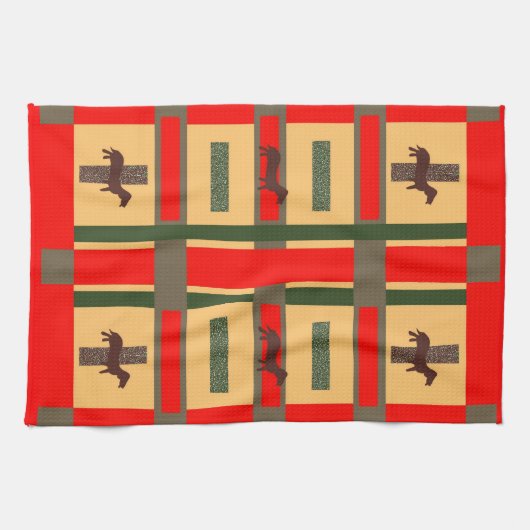 Dachsundの台所タオル キッチンタオル (横)