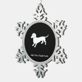 Dachsund スノーフレークピューターオーナメント (右)