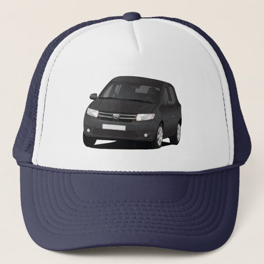 Dacia Sandero -イラストレーション-黒 キャップ (正面)