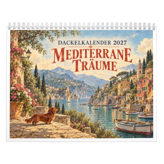 Dackelkalender 2027 Mediterrane Träume カレンダー (カバー)