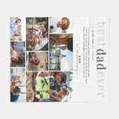 Dadの定義 | 8枚の写真をカスタマイズ フリースブランケット (正面(横))