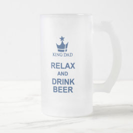 Dad王のおもしろいはビール青いビールのジョッキをリラックスし、飲みます フロストグラスビールジョッキ