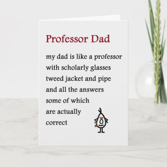 Dad おもしろいな父の日の詩教授 カード Zazzle Co Jp