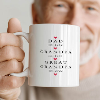 Dad | おじいちゃん | 曾おじいちゃん 設立年 コーヒーマグカップ