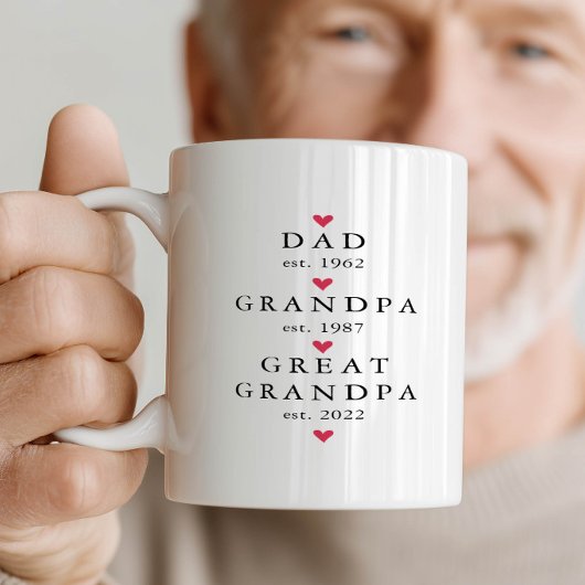 Dad | おじいちゃん | 曾おじいちゃん 設立年  コーヒーマグカップ