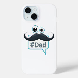 #Dad おもしろい口ひげ目iPhone 15ケース iPhone 15ケース