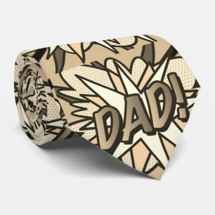 DAD スーパーヒーロー コミックブック風 タイポグラフィック ネクタイ
