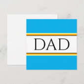 DAD テキスト ファン スカイブルー 白 オレンジ ブラック ストライプ シーズンカード (正面/裏面)