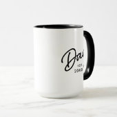 Dad ブラック ホワイト シンプル Est 年 マグカップ (正面右)