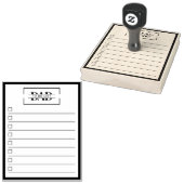 Dad モダン モノグラム 4" x 5" To Do リスト ラバースタンプ (押印)
