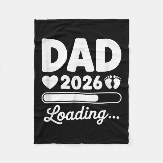 Dad 2026 Loading Expecting Father Baby Announcemen フリースブランケット (正面)