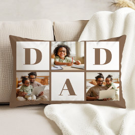 Dad 3 フォト コラージュ ボールド ブラウン タイポグラフィー アクセントクッション