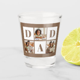 Dad 3 フォト コラージュ 太いブラウン タイポグラフィー ショットグラス