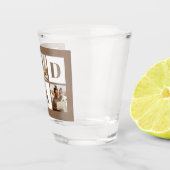 Dad 3 Photo Collage Bold Brown Typography ショットグラス (右)