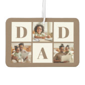 Dad 3 Photo Collage Brown カーエアーフレッシュナー (裏面)