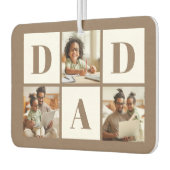 Dad 3 Photo Collage Brown カーエアーフレッシュナー (左)