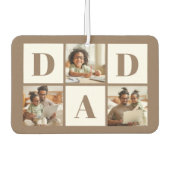 Dad 3 Photo Collage Brown カーエアーフレッシュナー (正面)