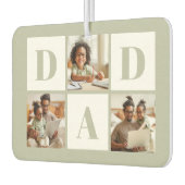 Dad 3 Photo Collage Sage Green カーエアーフレッシュナー (左)