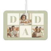 Dad 3 Photo Collage Sage Green カーエアーフレッシュナー (正面)
