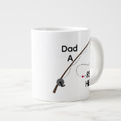 Dad A Reel Hero Fishing, Funny Father’s Day Gift ジャンボコーヒーマグカップ (正面右)