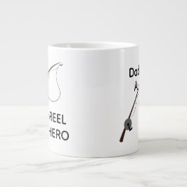 Dad A Reel Hero Fishing, Funny Father’s Day Gift ジャンボコーヒーマグカップ
