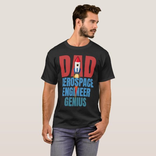 Dad Aerospace Engineer Genius Fun Engineering  Gra Tシャツ (正面フル)