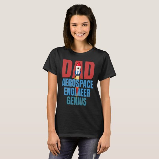 Dad Aerospace Engineer Genius Fun Engineering  Gra Tシャツ (正面フル)