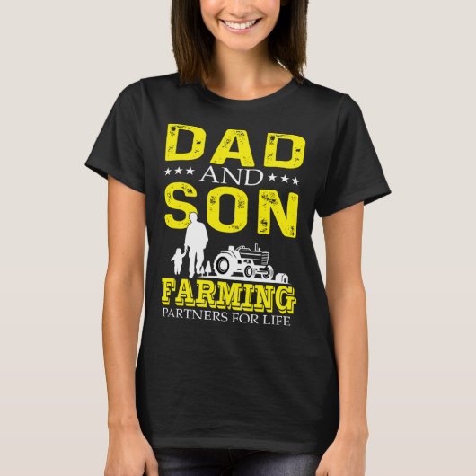 Dad And Son Farming Partners For Life  Cool Farmer Tシャツ (正面)