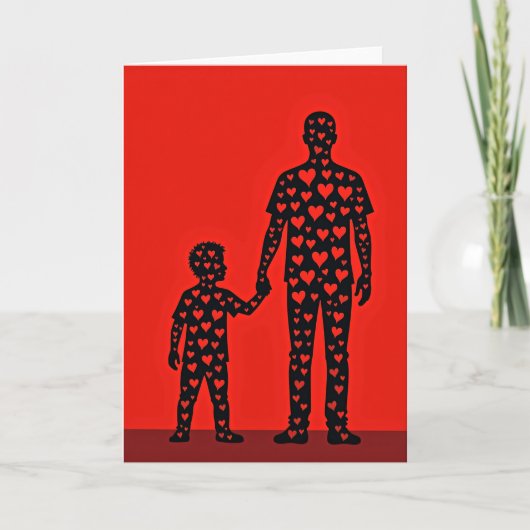 Dad And Son Love Hearts Card カード (正面)