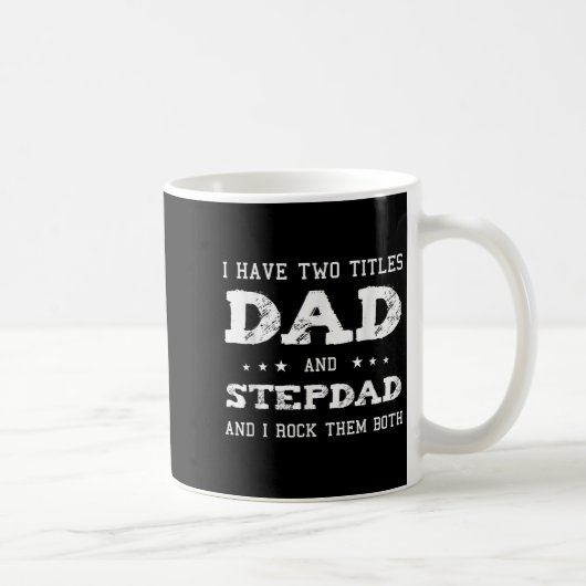 Dad And Stepdad Shirt Cute Fathers Day Gift From W コーヒーマグカップ (右)