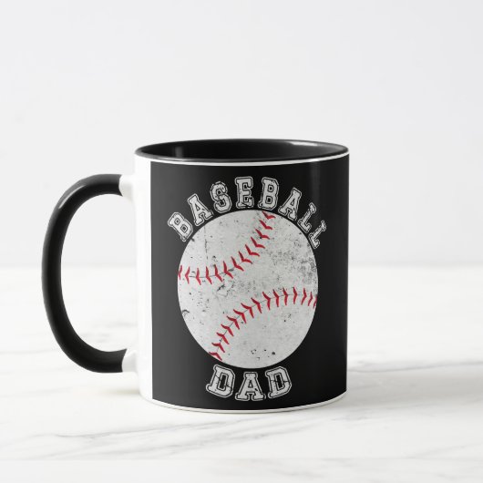 Dad Baseball Lover Vintage Retro Daddy Funny マグカップ (左)