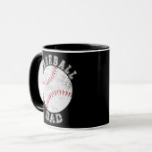 Dad Baseball Lover Vintage Retro Daddy Funny マグカップ (正面左)