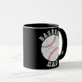 Dad Baseball Lover Vintage Retro Daddy Funny マグカップ (正面右)