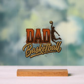 Dad Basketball Vintage Engraving Shirt Design_1 アクリルサイン (ニュートラル)