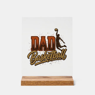 Dad Basketball Vintage Engraving Shirt Design_1 アクリルサイン