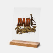 Dad Basketball Vintage Engraving Shirt Design_1 アクリルサイン (傾斜)