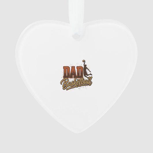 Dad Basketball Vintage Engraving Shirt Design_1 オーナメント (正面)