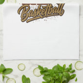 Dad Basketball Vintage Engraving Shirt Design_1 キッチンタオル (折り畳み)
