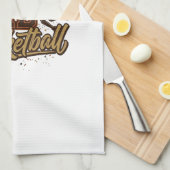 Dad Basketball Vintage Engraving Shirt Design_1 キッチンタオル (四つ折り)