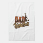 Dad Basketball Vintage Engraving Shirt Design_1 キッチンタオル (縦)