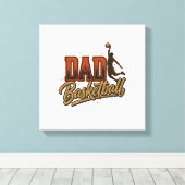 Dad Basketball Vintage Engraving Shirt Design_1 キャンバスプリント (インサイチュ (ウッドフロア))