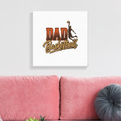 Dad Basketball Vintage Engraving Shirt Design_1 キャンバスプリント (インサイチュ (リビング))