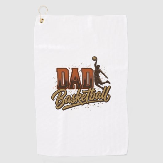 Dad Basketball Vintage Engraving Shirt Design_1 ゴルフタオル (正面)