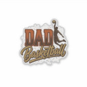 Dad Basketball Vintage Engraving Shirt Design_1 シール (正面)