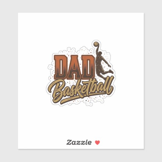 Dad Basketball Vintage Engraving Shirt Design_1 シール (シート)