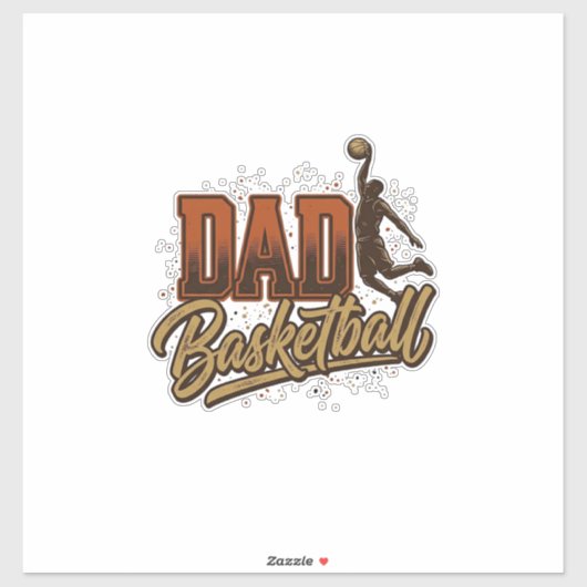Dad Basketball Vintage Engraving Shirt Design_1 シール (シート)